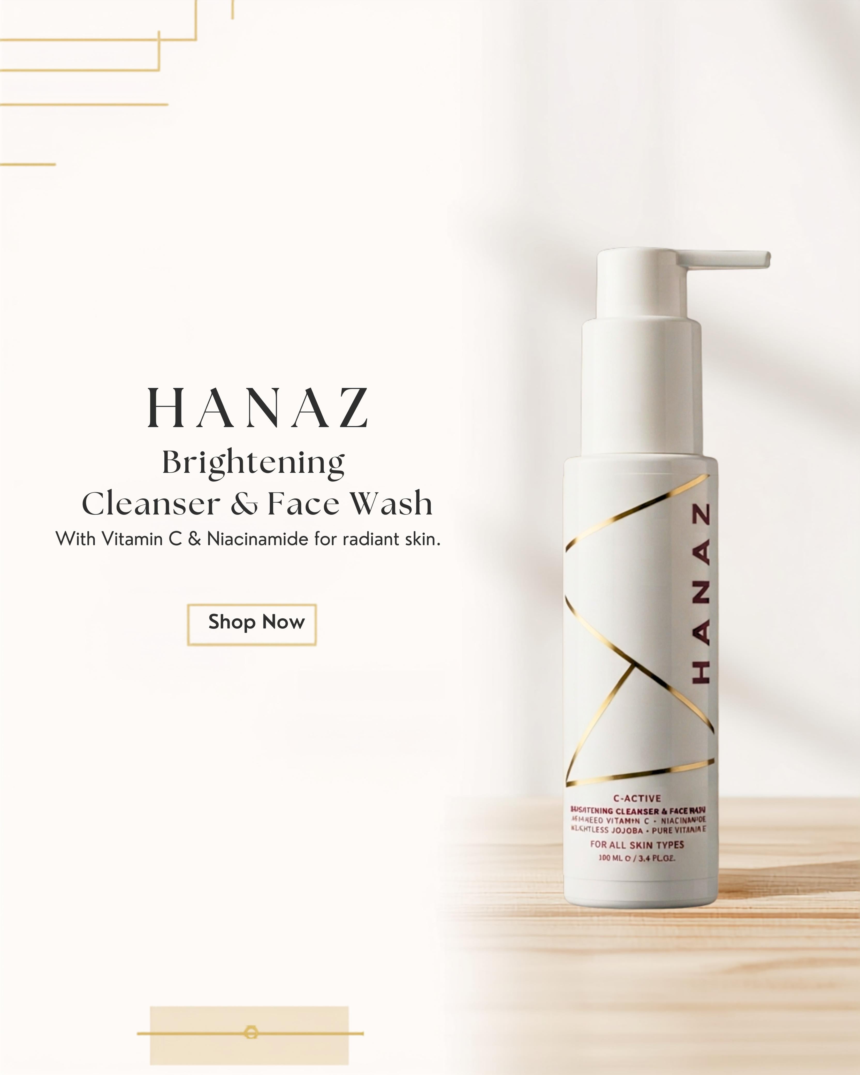 HANAZ C-Active Brightening Cleanser & Face Wash